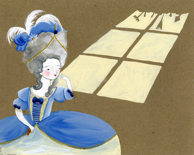 Marie Antoinette, queen, royalty, acrylics, artwork, cardboard, france, french, revolution, illustration