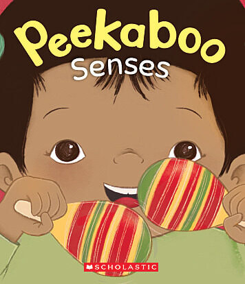 Board book, peekaboo book, senses, smell, hearing, taste, sight, toddlers, babies, ethnicity diverse, diversity, inclusive, first readers